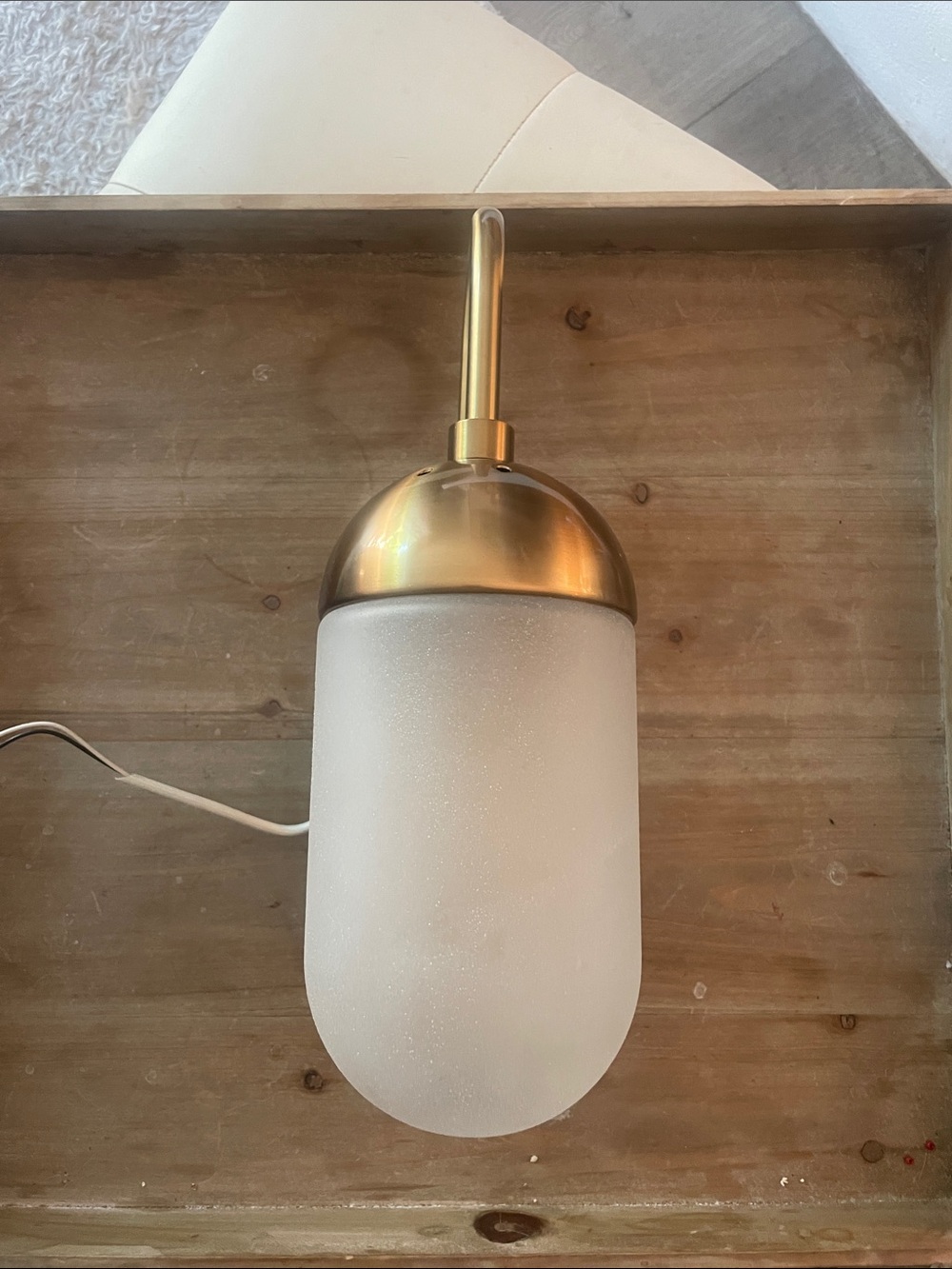 West Elm Modern Frosted Glass sconce hard wire Light in Brushed Gold
